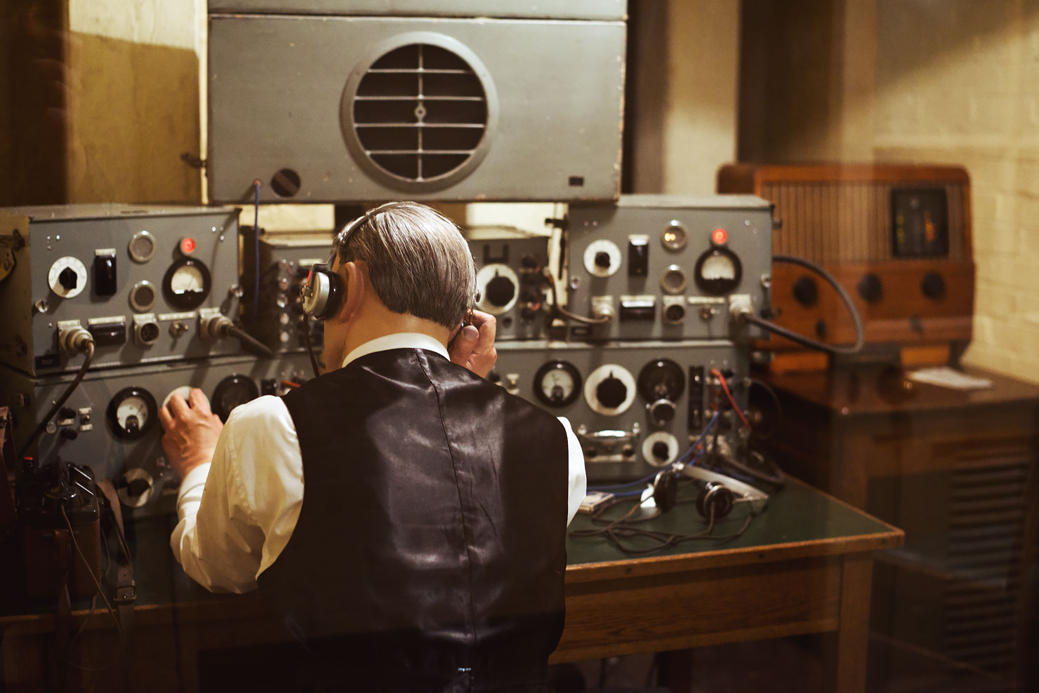 Churchill War Rooms in London. BBC Outside Broadcast Room.