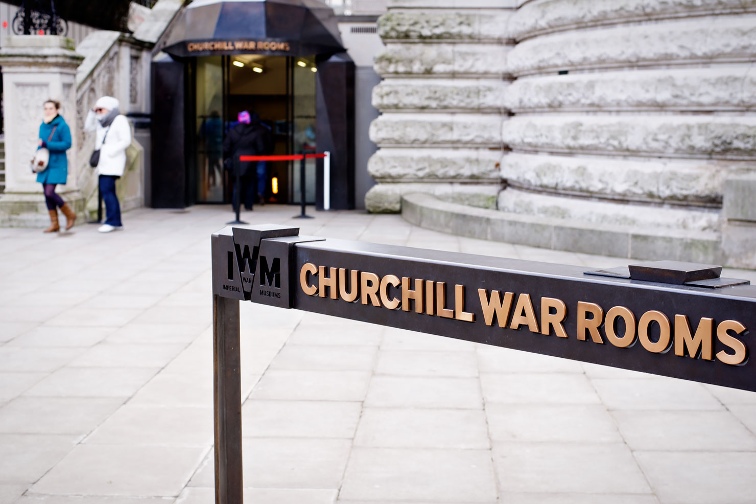 Entrance to the Churchill War Rooms in London.