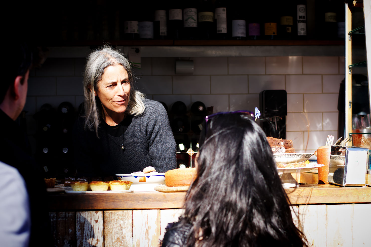 The best way to spend a sunny Saturday in London: walking along Regent's Canal and stopping for a drink at Towpath Cafe (with owner Lori de Mori).
