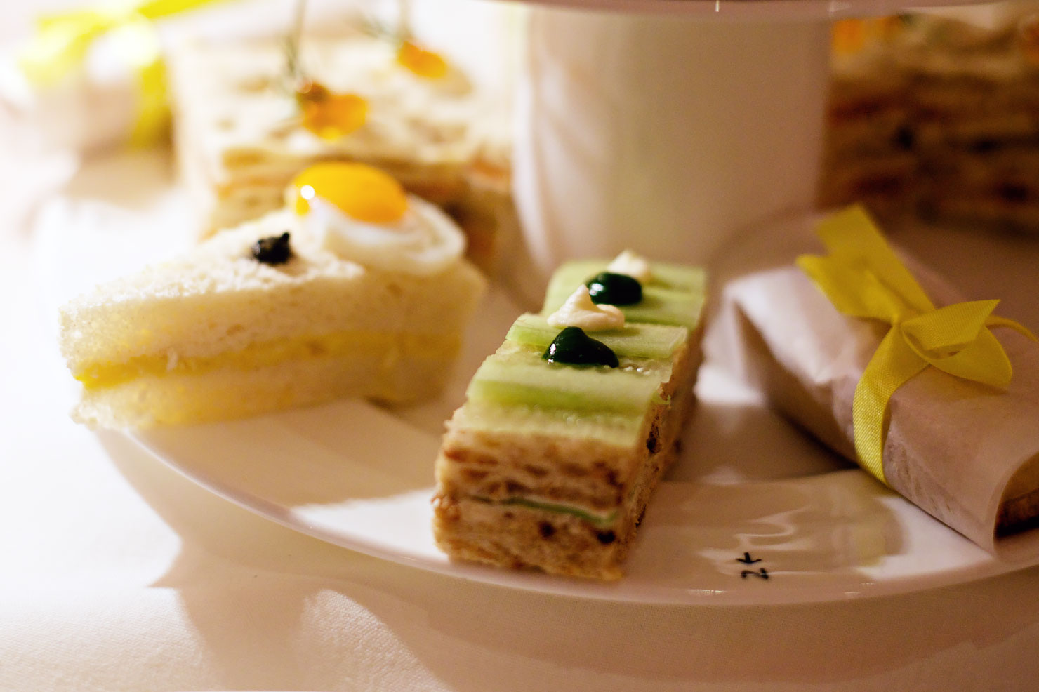 Afternoon tea sandwiches at Sketch in London