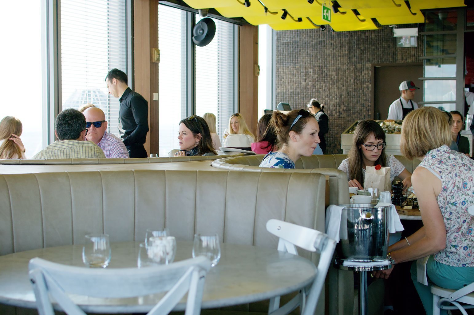 Brunch at Duck & Waffle on the 40th floor of the Heron Tower in the city of London