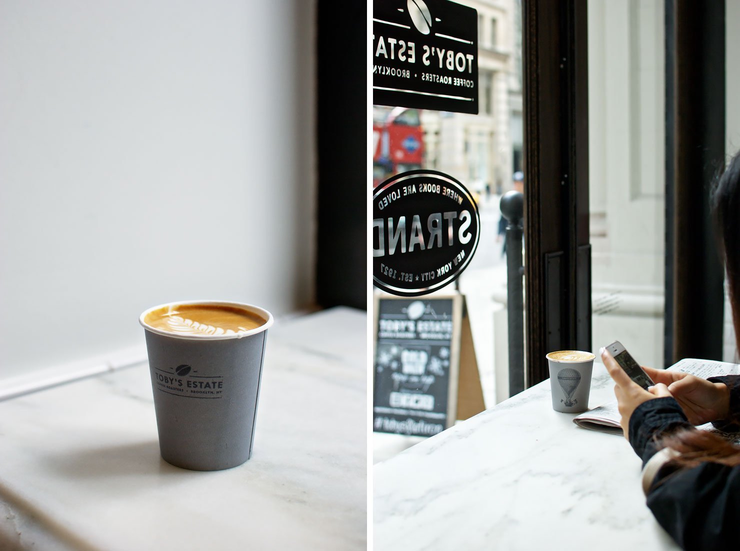 Toby's Estate in the Flatiron District New York. One of the best coffee shops in New York.
