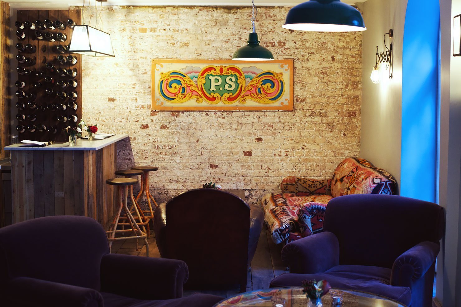 The lounge at the Artist Residence hotel in London