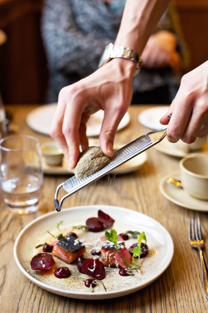 Lunch at the Corner Room in the Town Hall Hotel in London - Cured Salmon