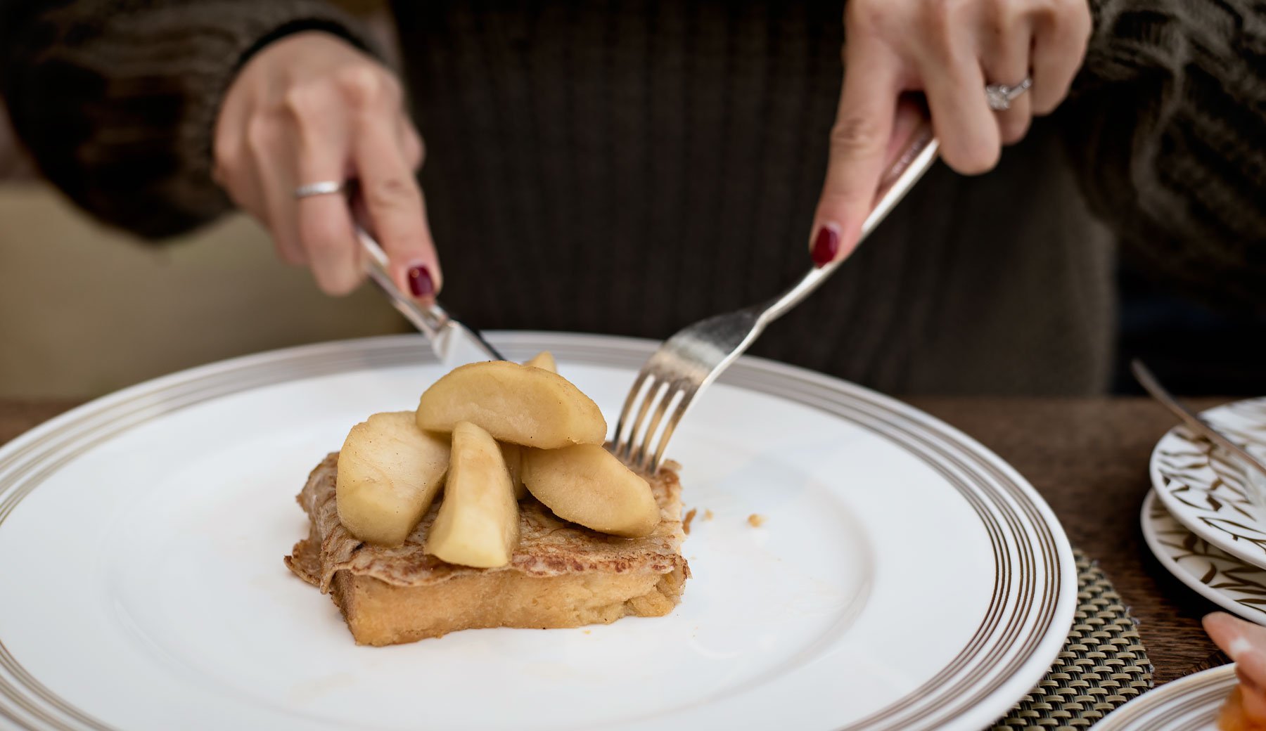 Breakfast (french toast) at Augustine, a Luxury Collection Hotel in Prague.