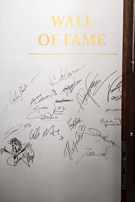Hall of Fame with celebrities that stayed at Augustine, a Luxury Collection Hotel in Prague.