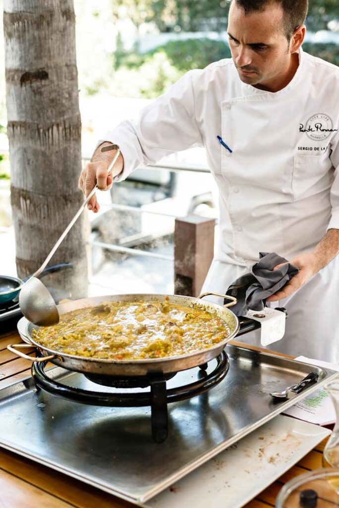 Puente Romano Beach Resort in Marbella, Spain. A Luxury 5 Star Foodie Destination. Paella at Sea Grill.