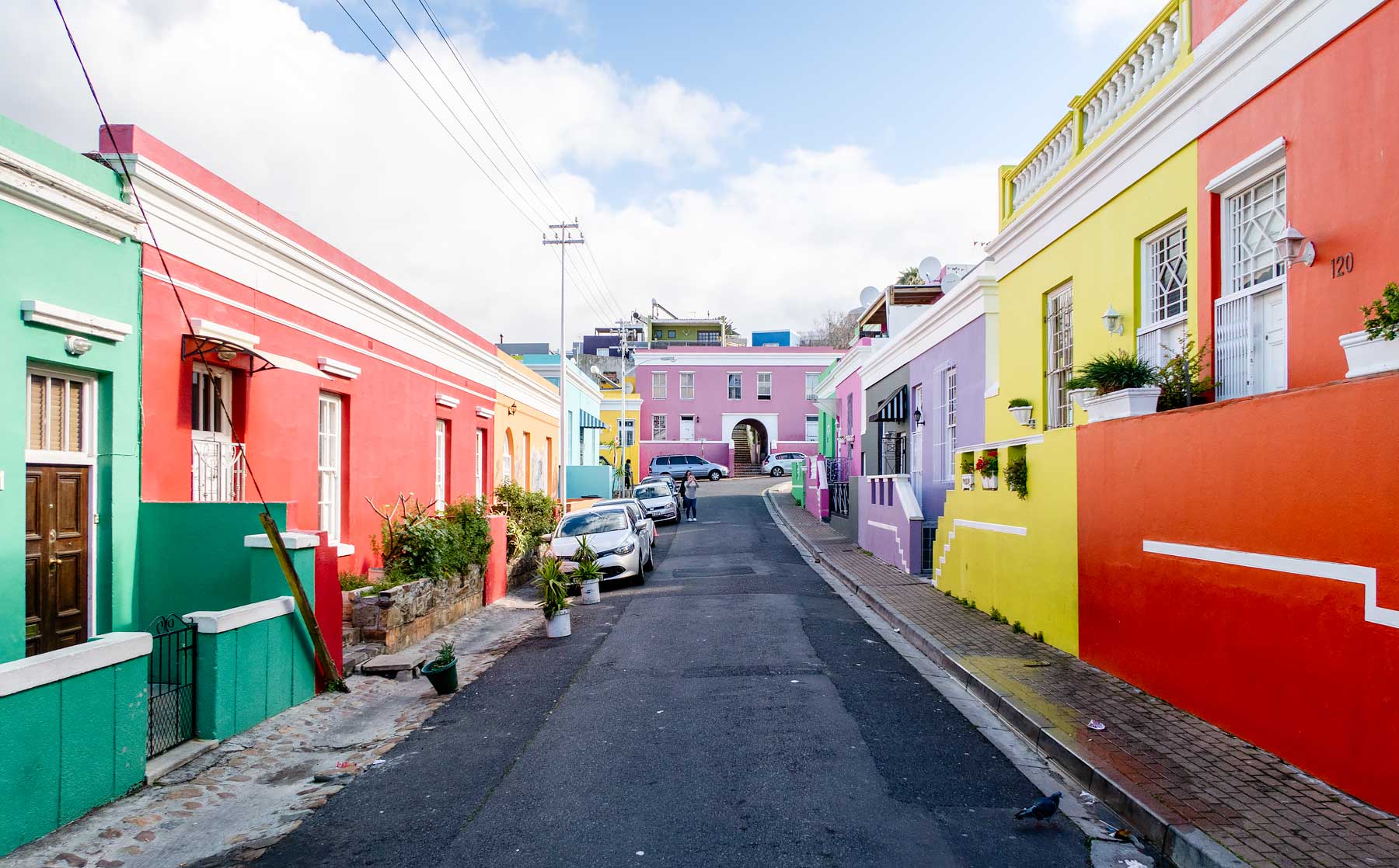 Bo-Kaap in Cape Town with many colorful houses. South Africa in 3 Weeks | The Perfect South Africa itinerary for your first trip.