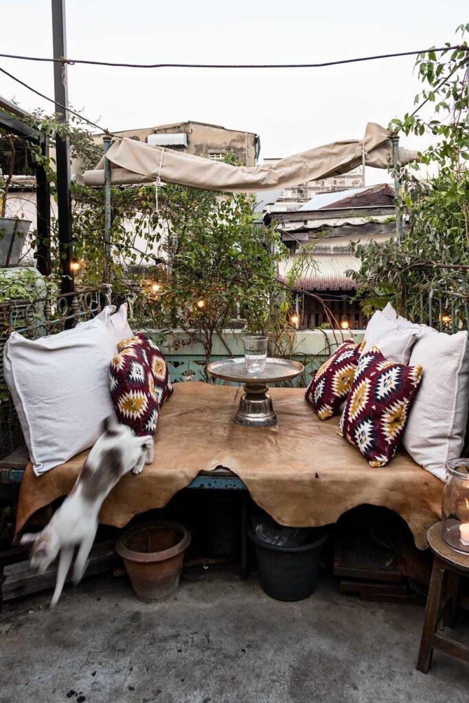 Wallflowers Upstairs in Bangkok, Thailand. A beautiful and inviting rooftop bar in Chinatown.