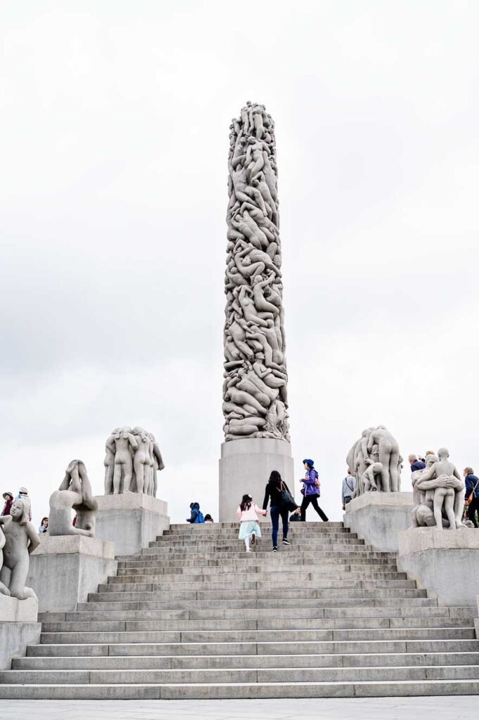 De monoliet van Gustav Vigeland in Frogner Park, Oslo.