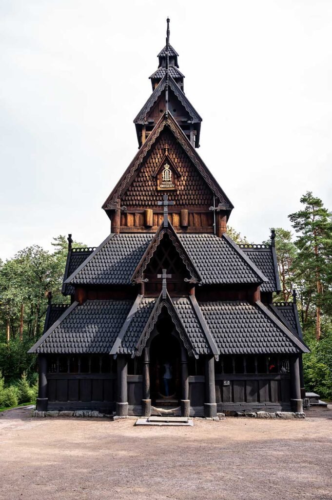 De Staafkerk uit Gol in het Norsk Folkemuseum - Noors Museum voor Cultuurgeschiedenis - in Oslo