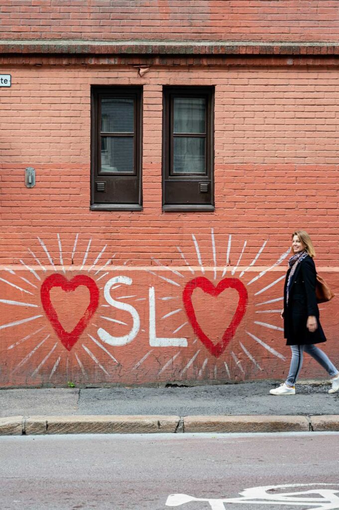 Oslo Love Mural op Toftes Gate in Oslo, Noorwegen