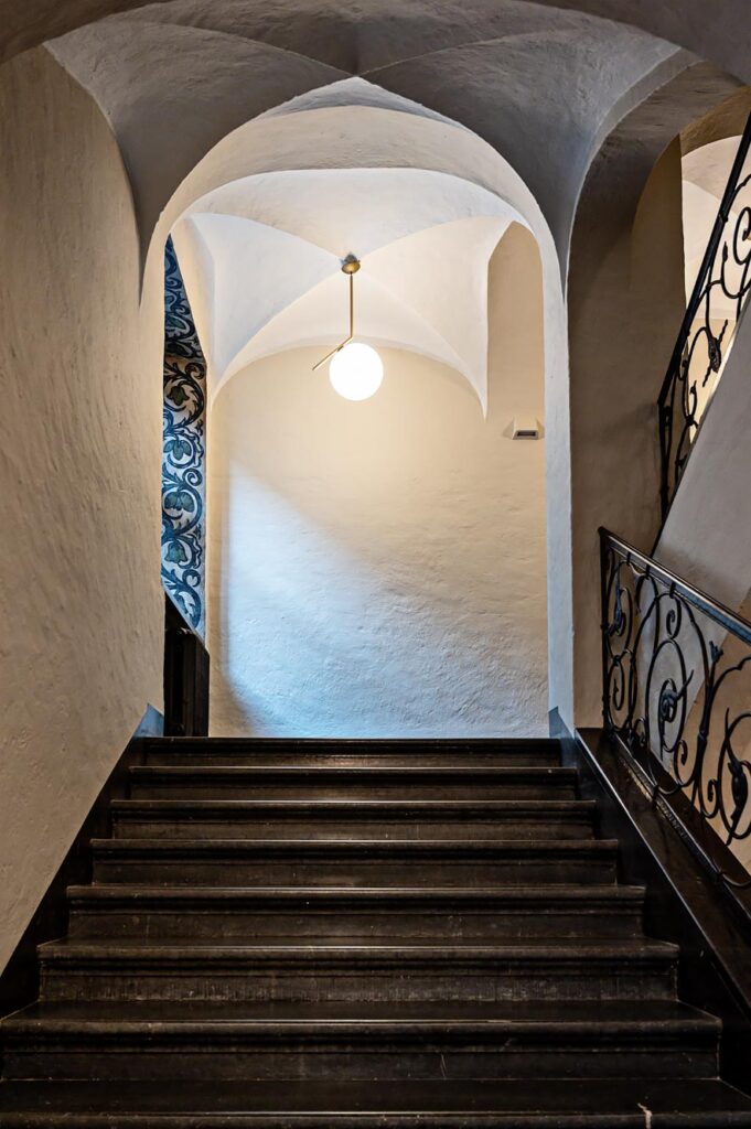 Grand staircase at the Amerikalinjen hotel in Oslo, Norway.