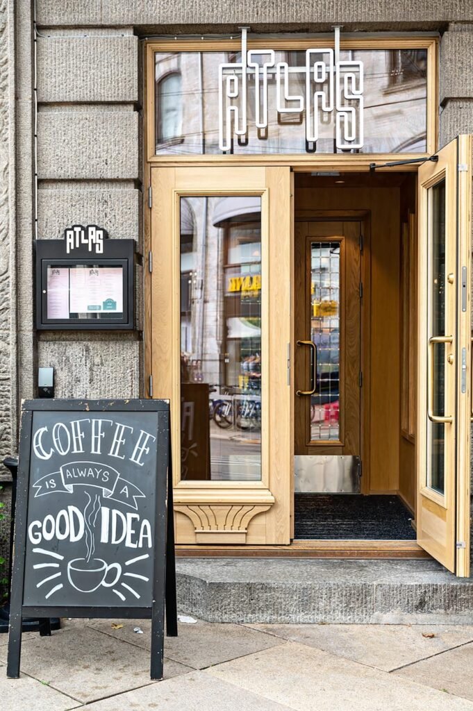 Atlas brasserie and café at the Amerikalinjen hotel in Oslo, Norway