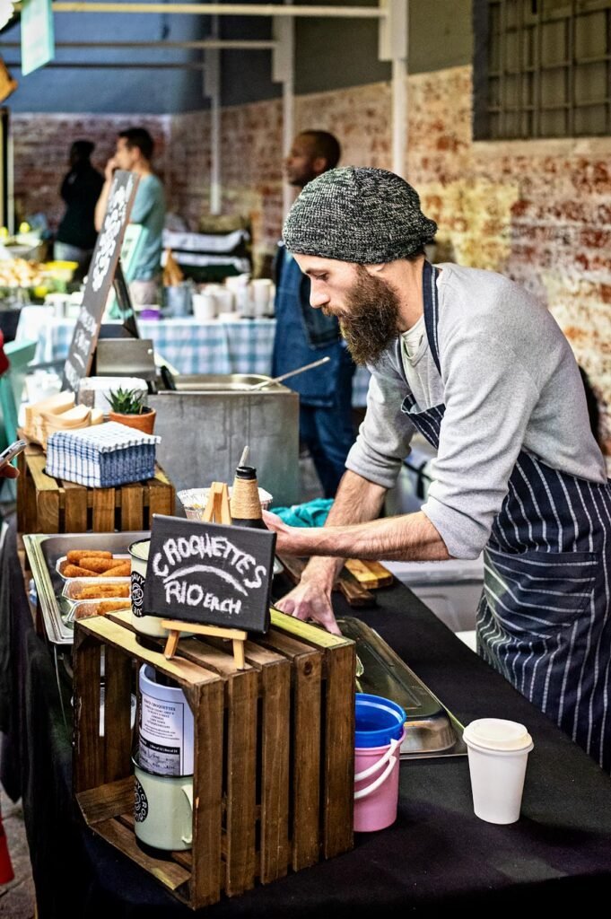 The vibrant Neighbourgoods Market, located at the Old Biscuit Mill (warehouse) in Woodstock, Cape Town.