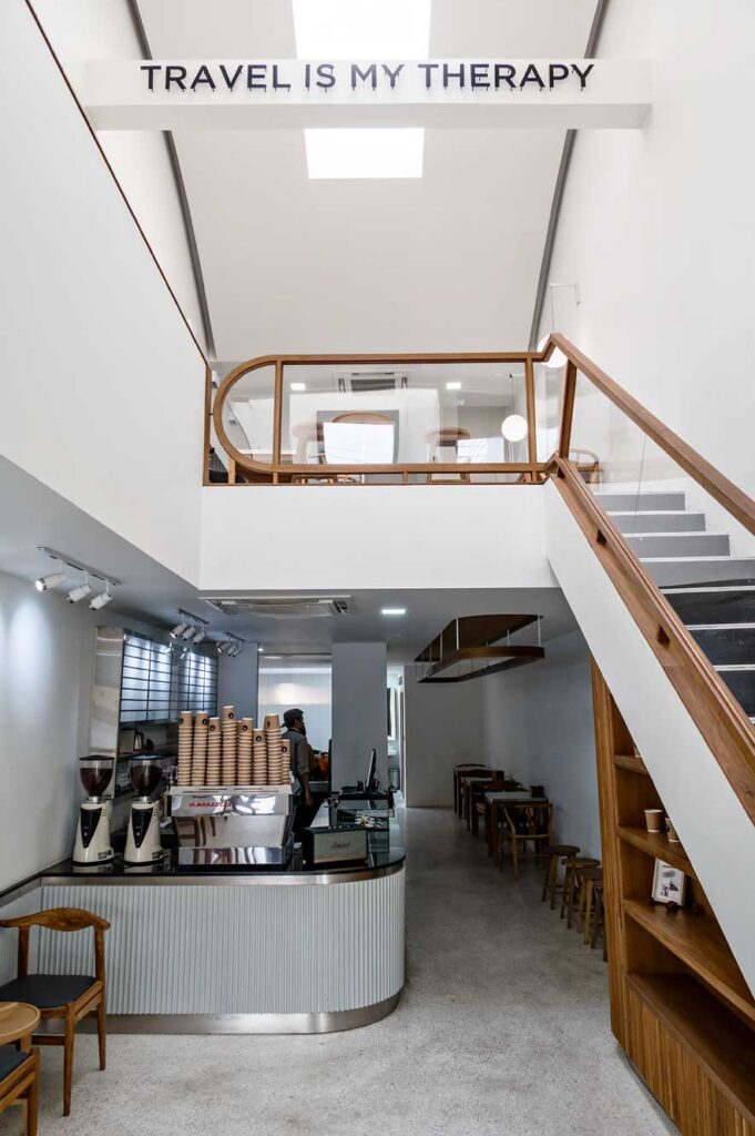 Travel is My Therapy at Transit Number 8, a beautiful bright coffee shop near the Chiang Mai airport.