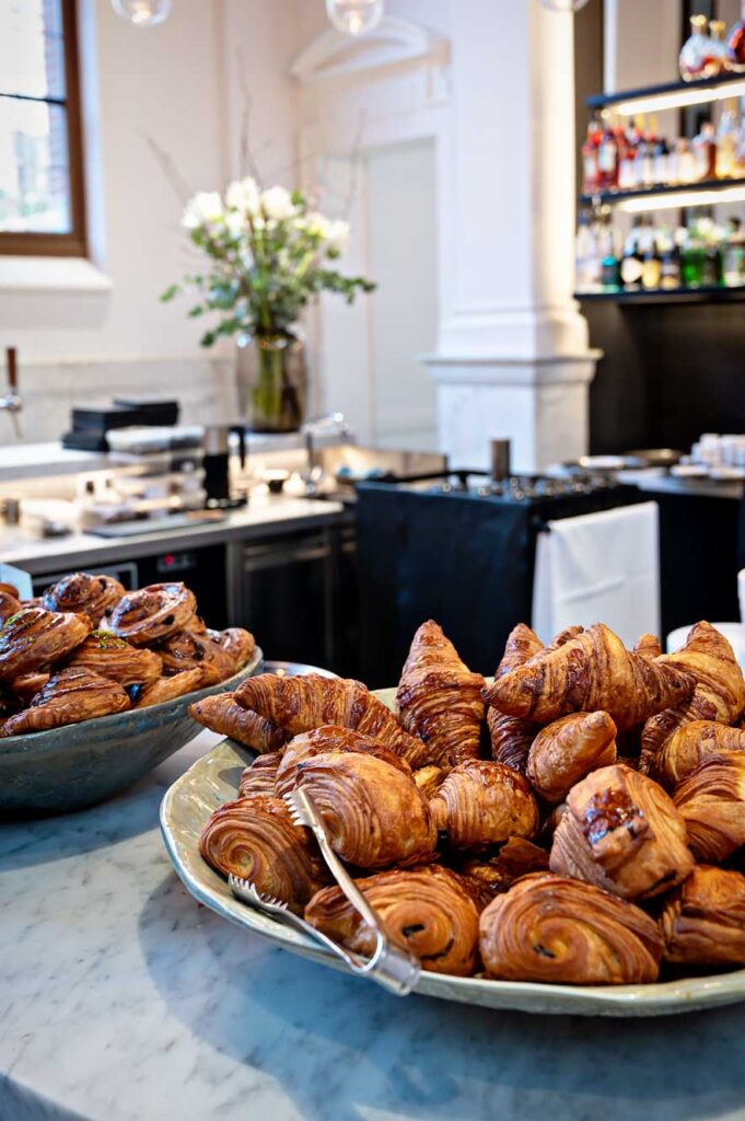 Breakfast croissants at boutique hotel August in Antwerp