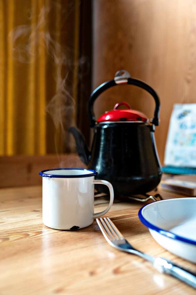 Kopje thee met stoom