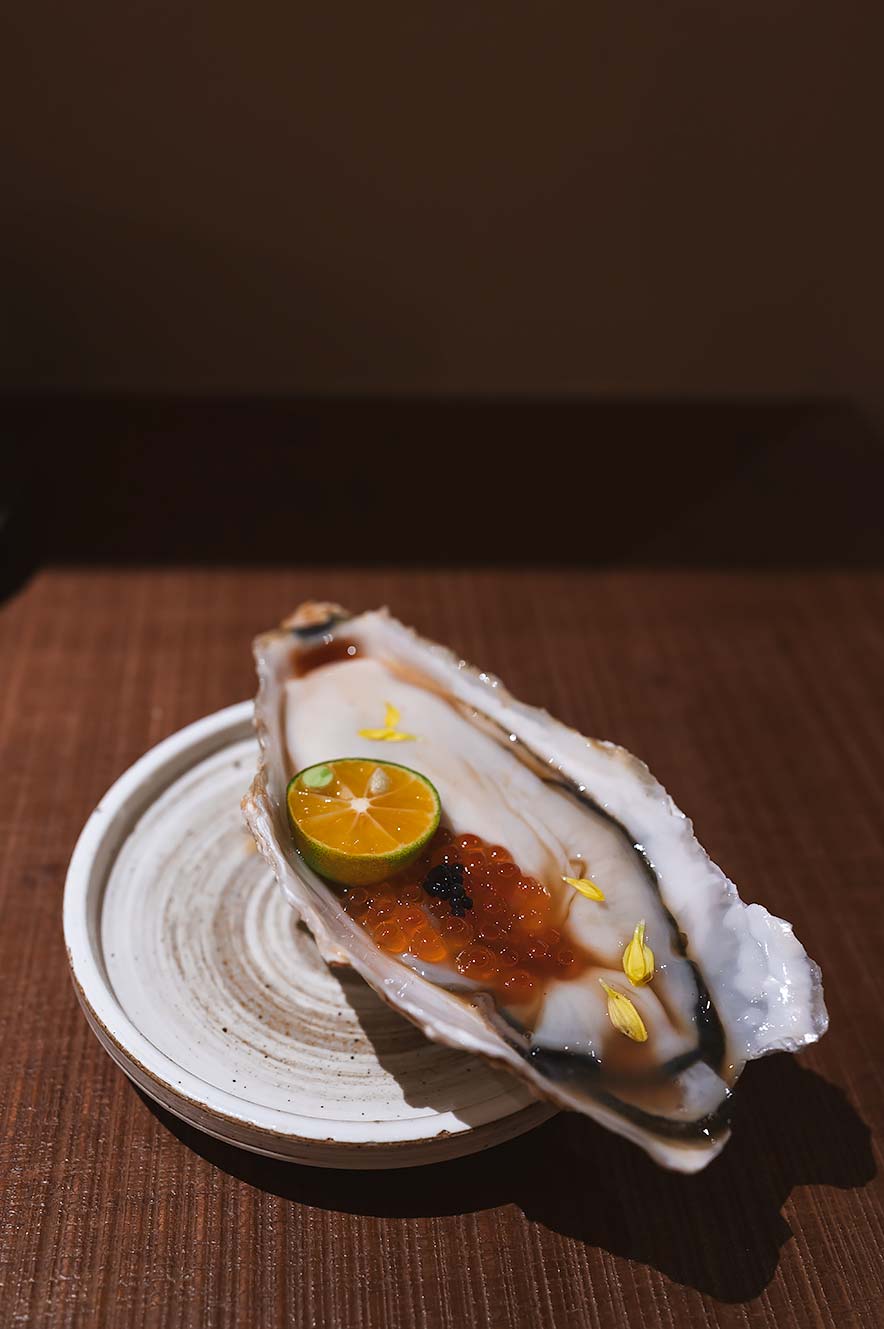 Japans restaurant Fuzi in Hualien, Taiwan. Oester.