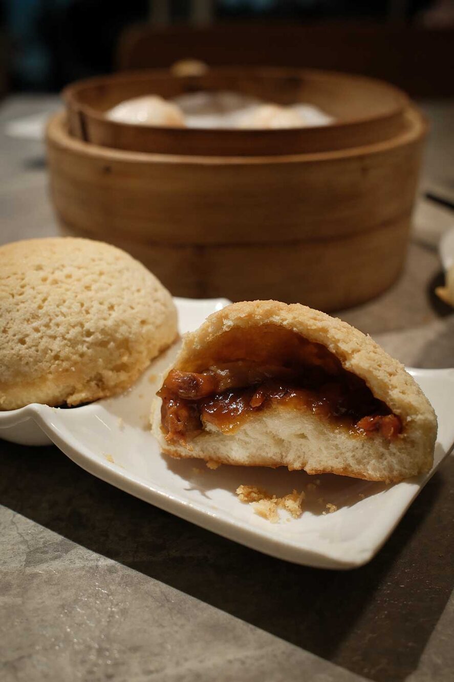 BBQ pork buns bij Tim Ho Wan in Hong Kong