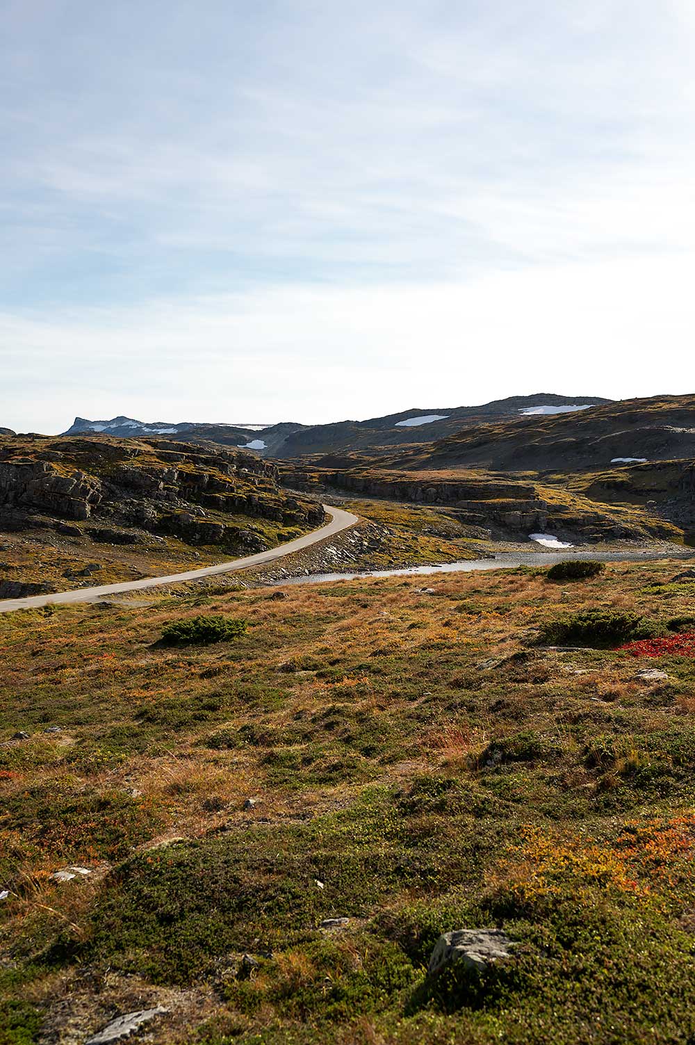 Aurlandsfjellet route staat ook bekend als de snow road vlakbij Bergen, Noorwegen