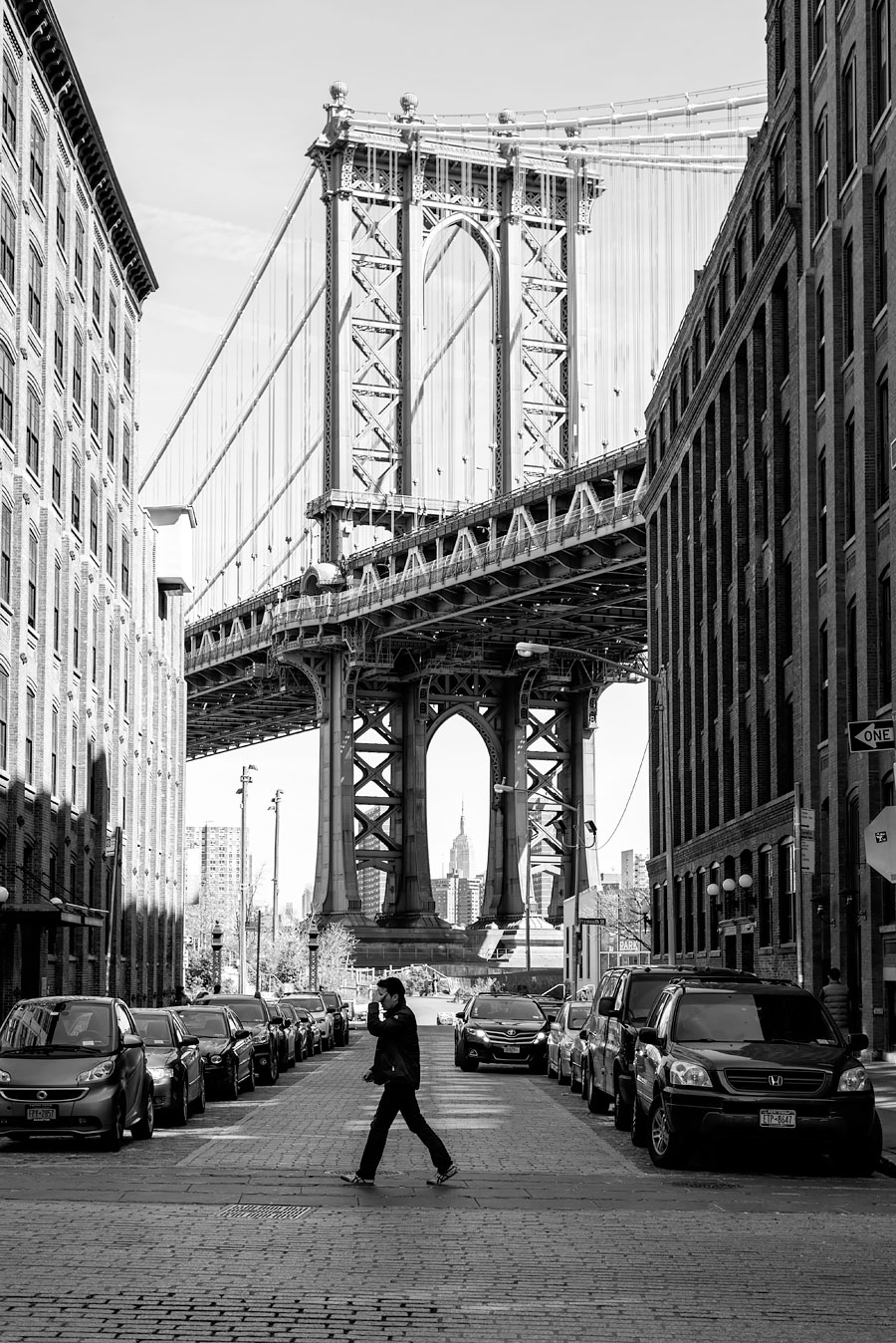 Manhattan Bridge seen from Brooklyn - New York Moments in Black & White. More New York moments on Urban Pixxels: https://richmondapp.com/new-york-bw 