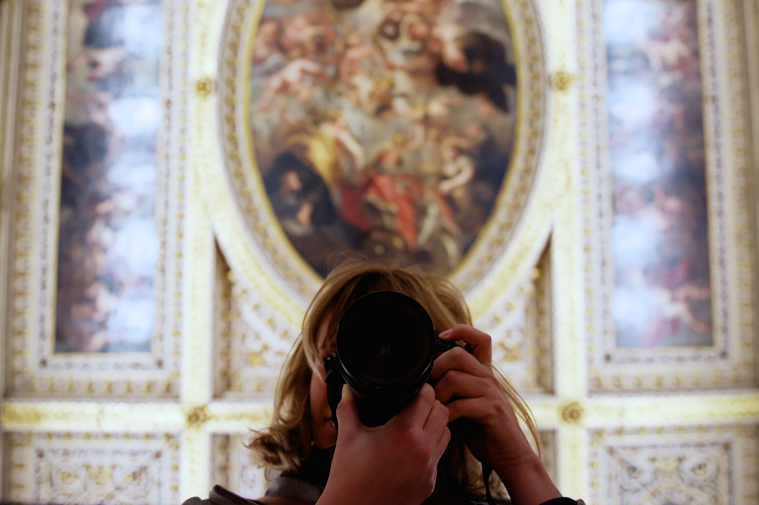 Banqueting House - Banqueting Hall with the famous ceiling painted by Rubens in London