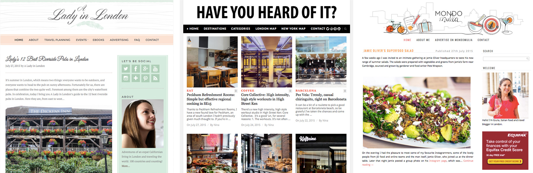 Best blogs about London to plan your next trip: A Lady in London, Have you heard of it? and Mondo Mulia