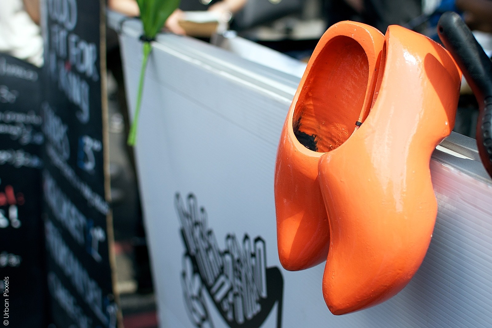 The Frying Dutchmen in London - orange wooden shoes